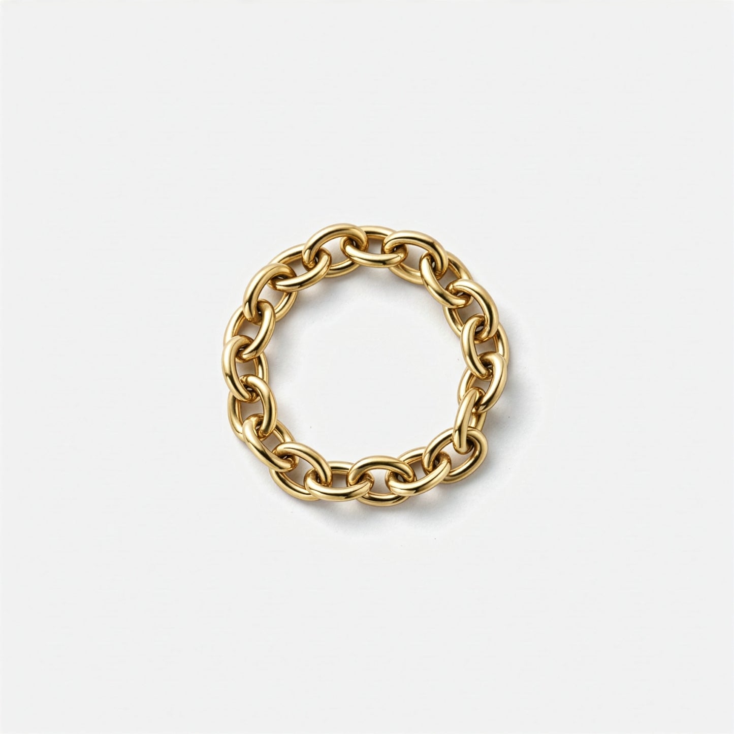 chain collection / medium size luxe oval chain ring YG