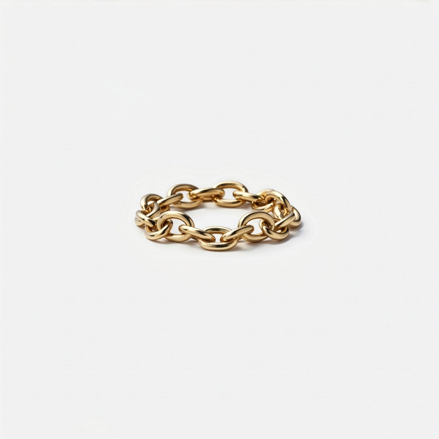 chain collection / medium size luxe oval chain ring YG