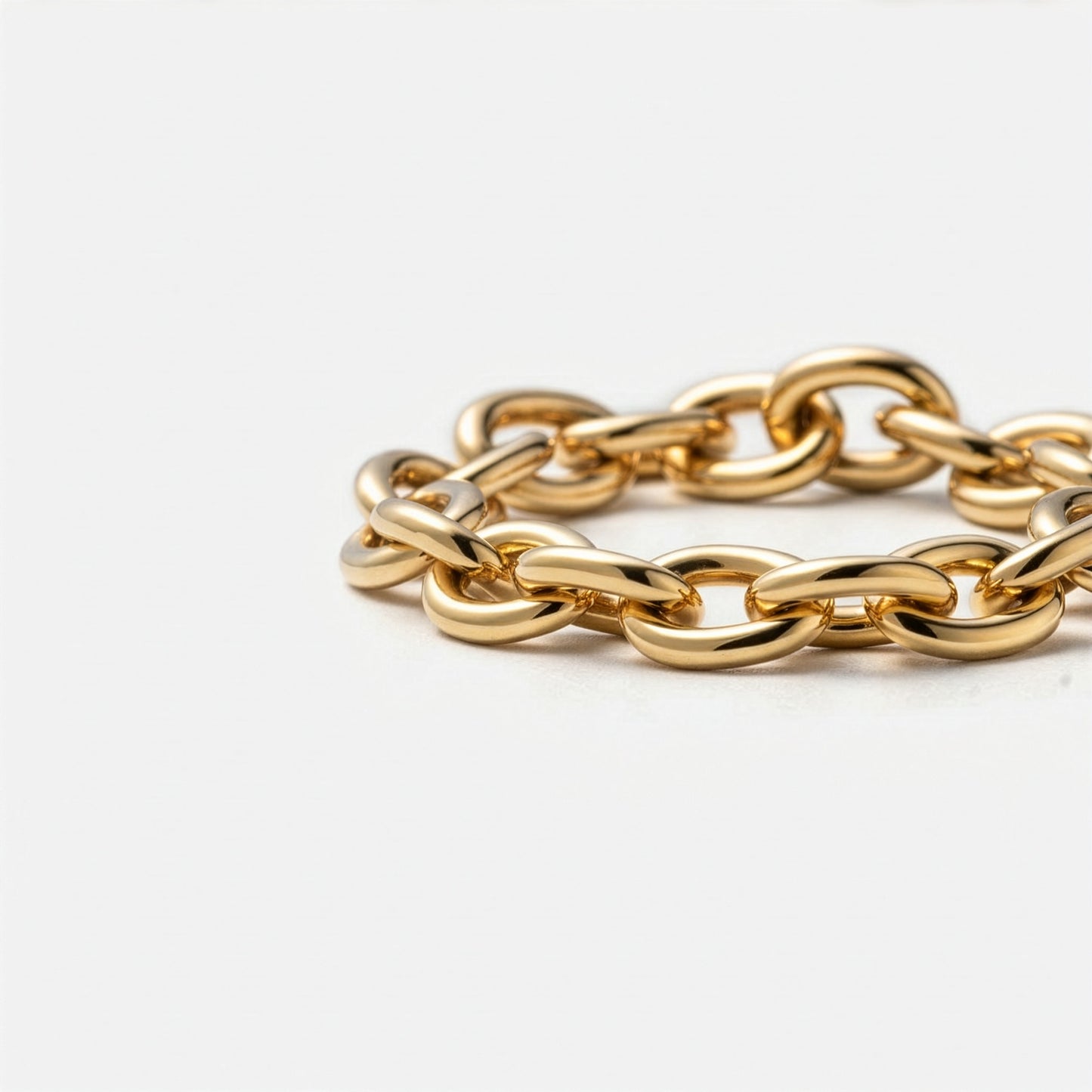 chain collection / medium size luxe oval chain ring YG