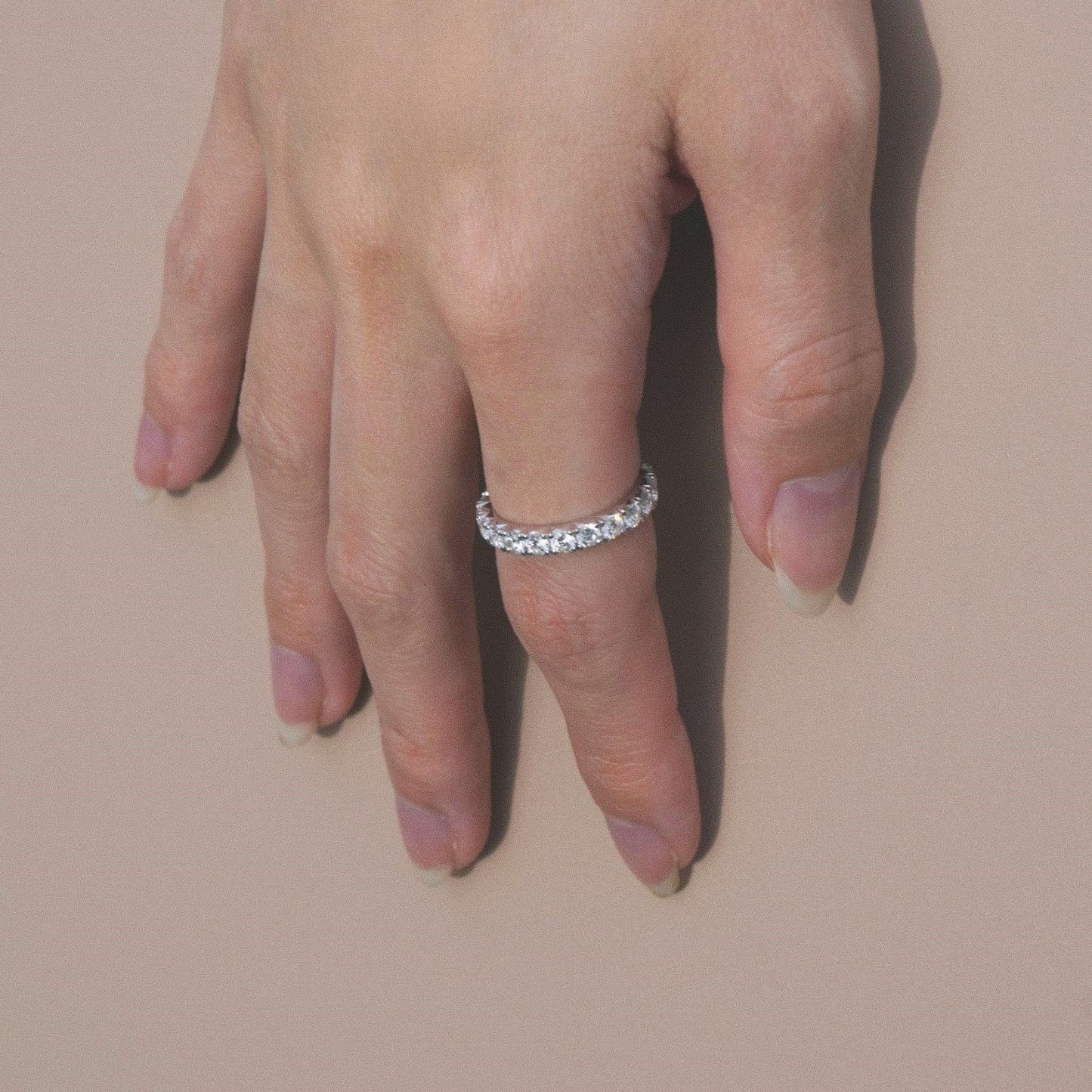 refined legacy collection / modern french setting diamond eternity ring large Pt950