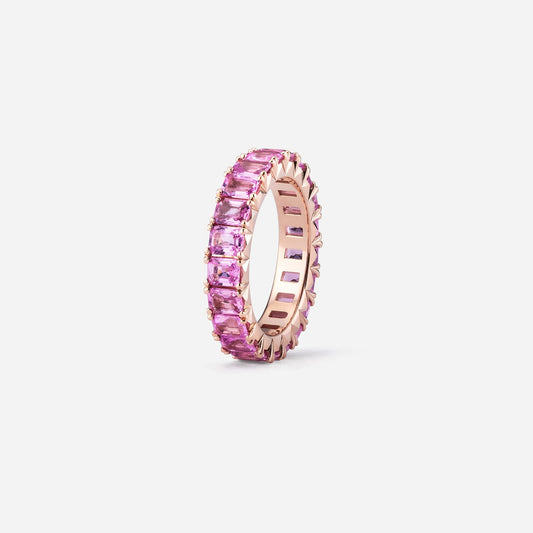 refined legacy collection / modern french setting pink sapphire eternity ring K18PG