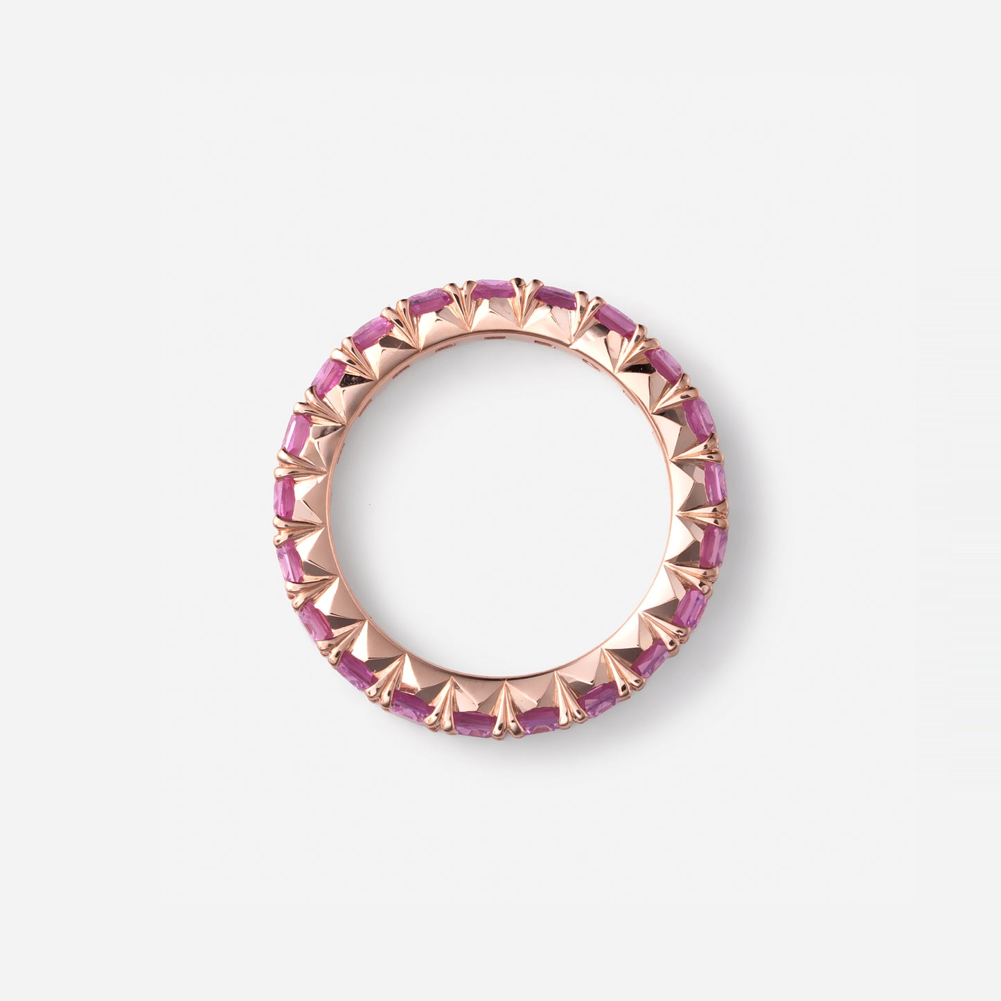 refined legacy collection / modern french setting pink sapphire eternity ring K18PG
