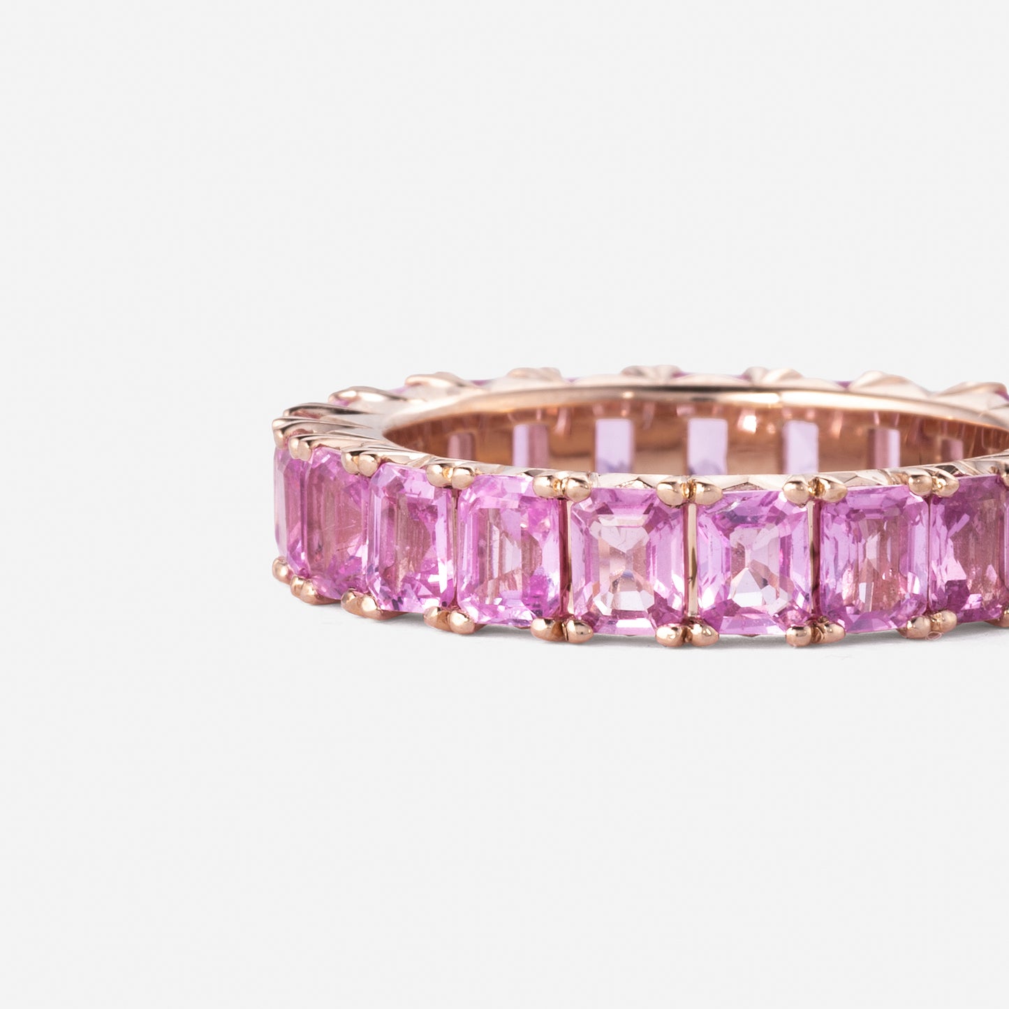 refined legacy collection / modern french setting pink sapphire eternity ring K18PG
