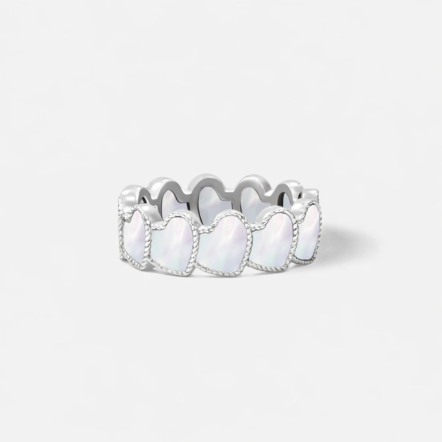 refined legacy collection / mother of pearl inlay rope heart ring K18WG