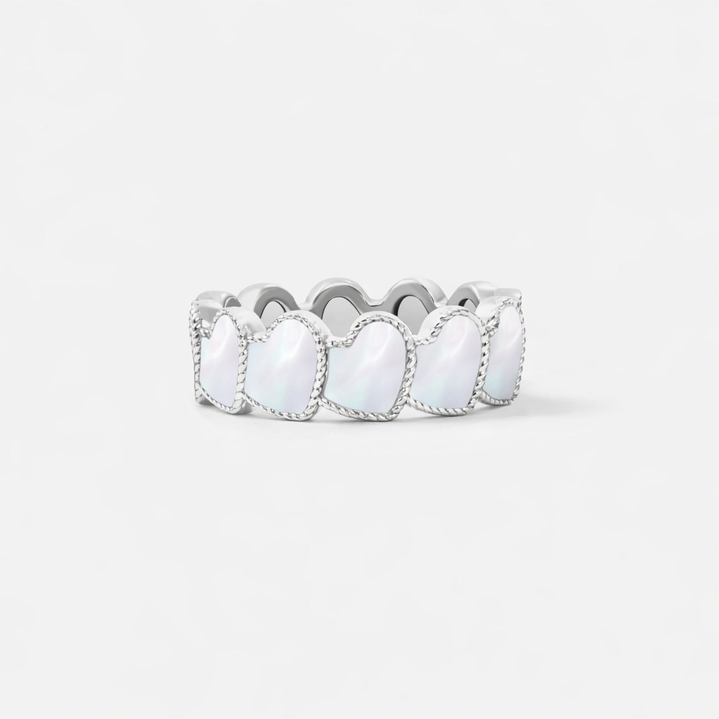 refined legacy collection / mother of pearl inlay rope heart ring K18WG