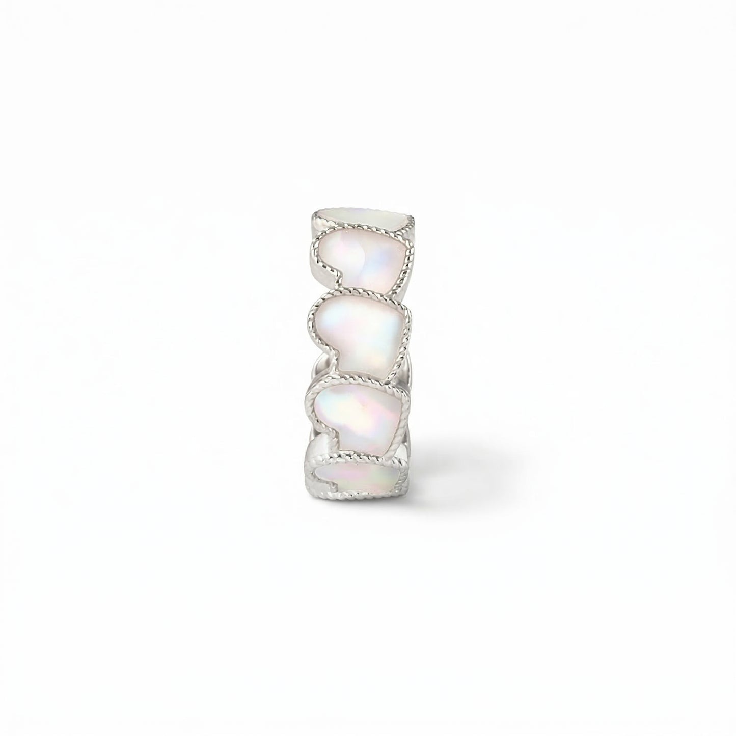 refined legacy collection / mother of pearl inlay rope heart earcuff K18WG