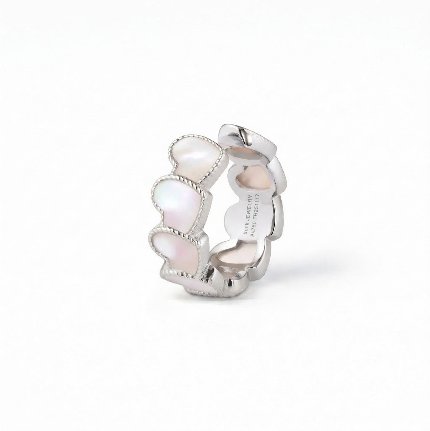 refined legacy collection / mother of pearl inlay rope heart earcuff K18WG