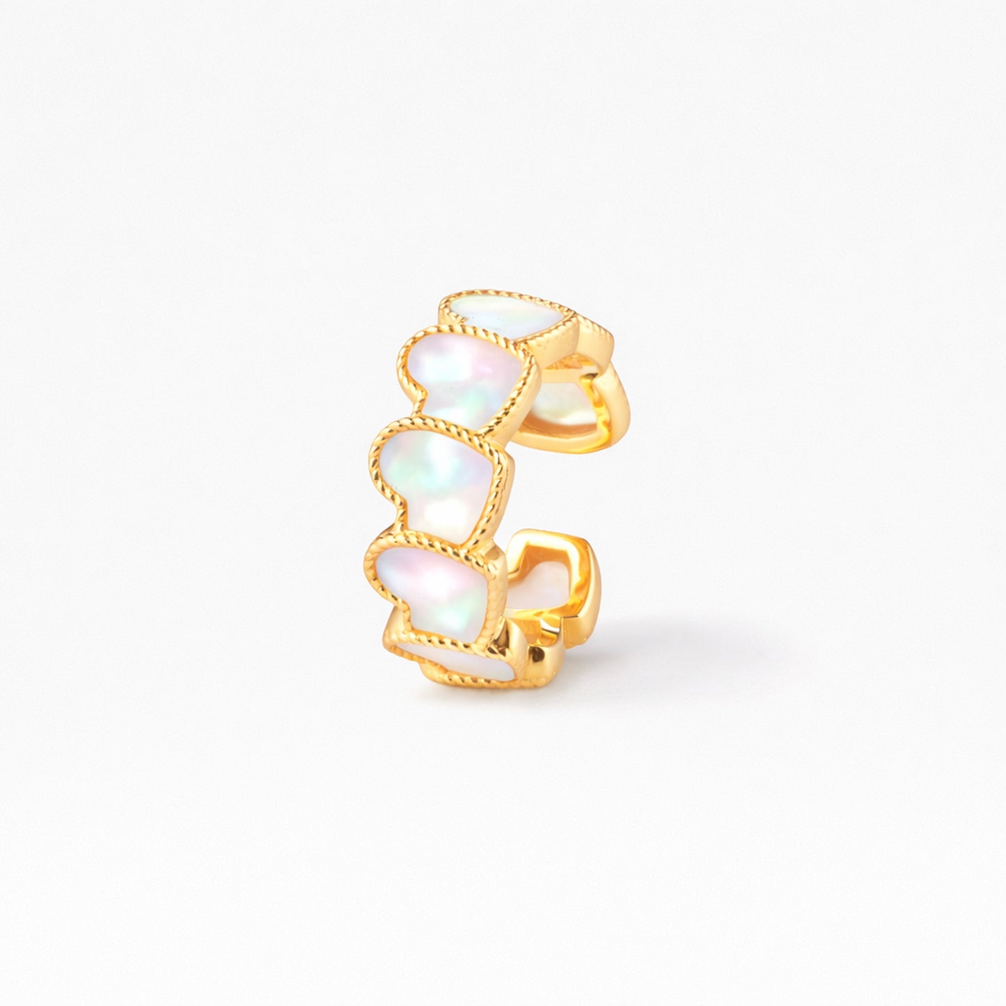 refined legacy collection / mother of pearl inlay rope heart earcuff K18YG