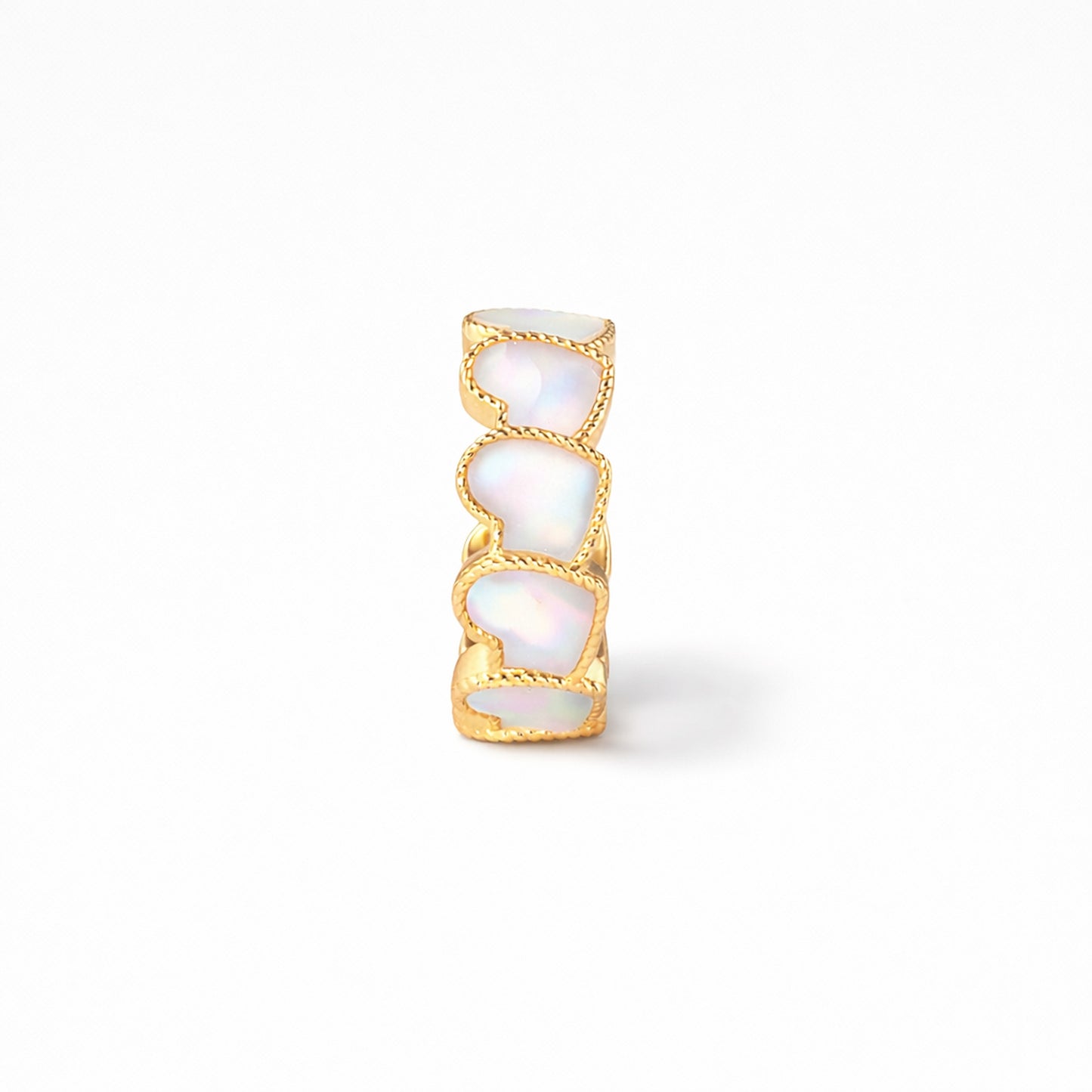 refined legacy collection / mother of pearl inlay rope heart earcuff K18YG