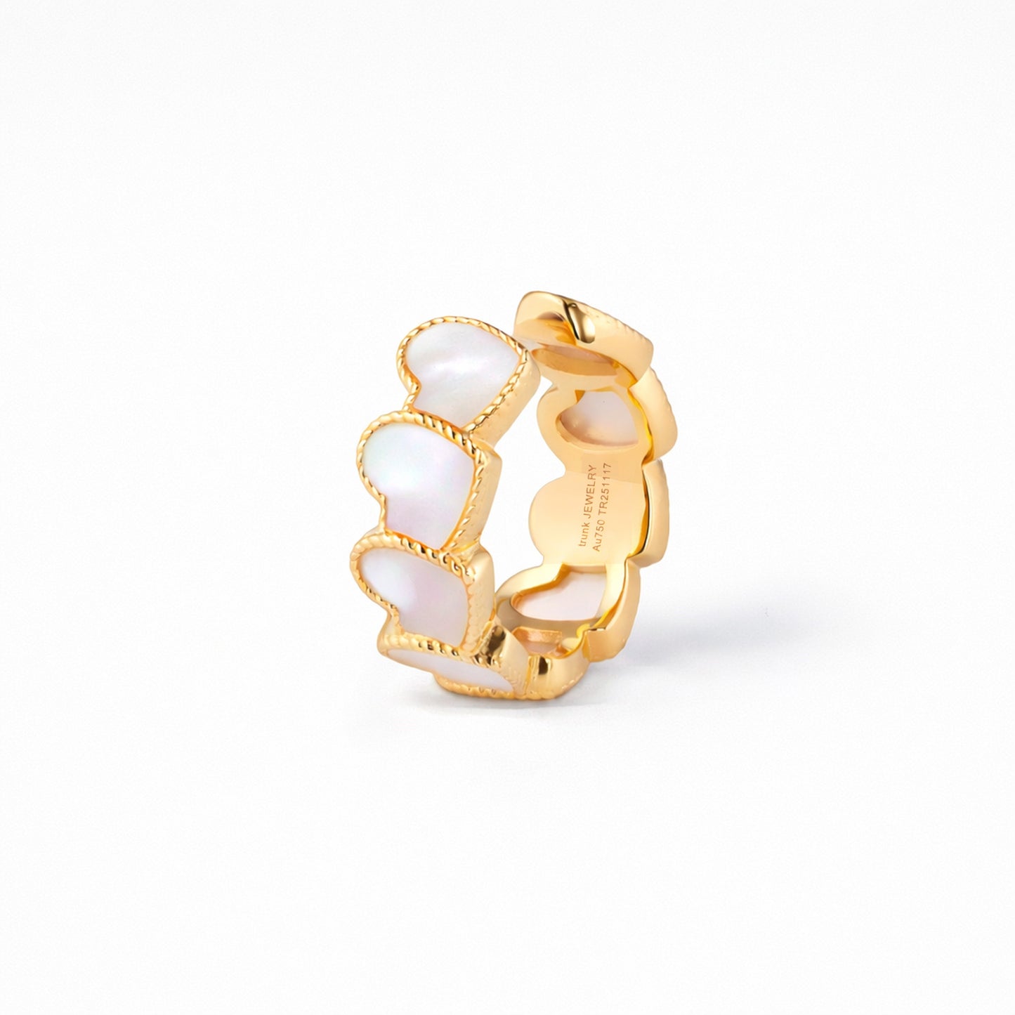 refined legacy collection / mother of pearl inlay rope heart earcuff K18YG