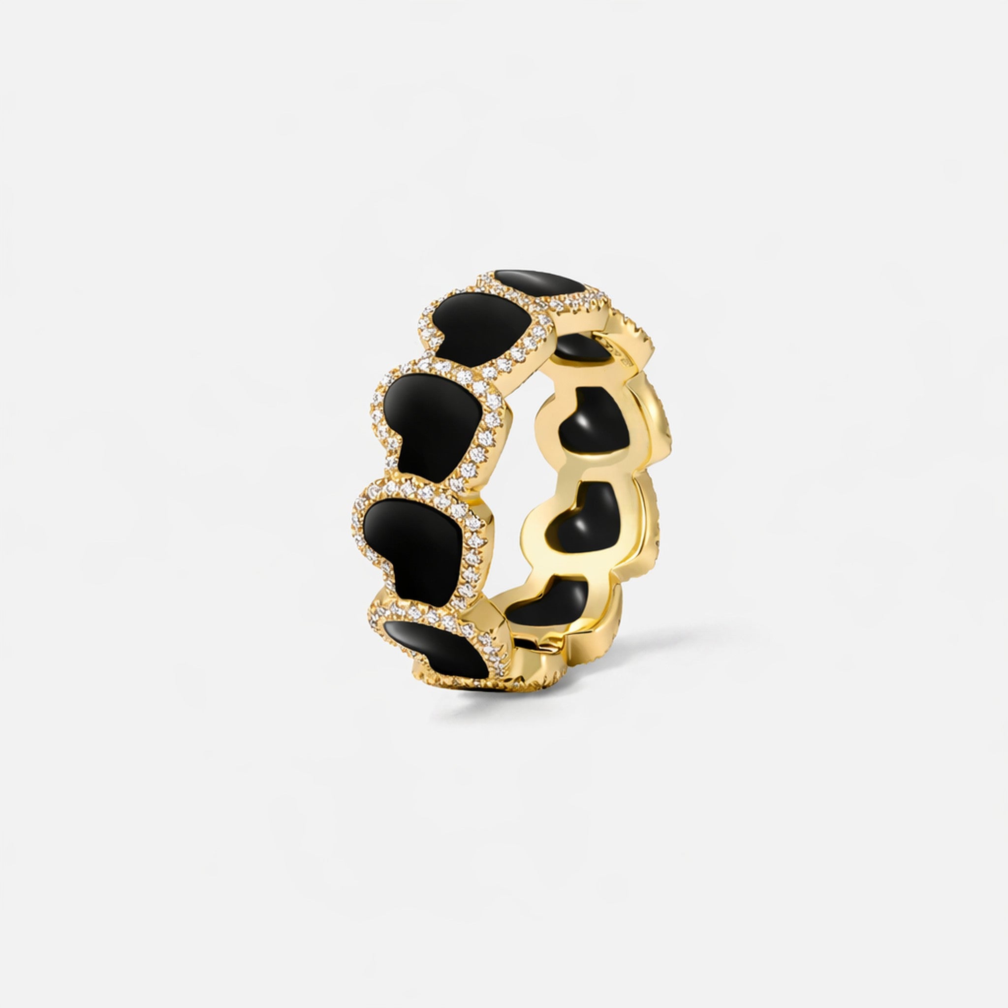refined legacy collection / onyx heart halo ring K18YG – trunk JEWELRY