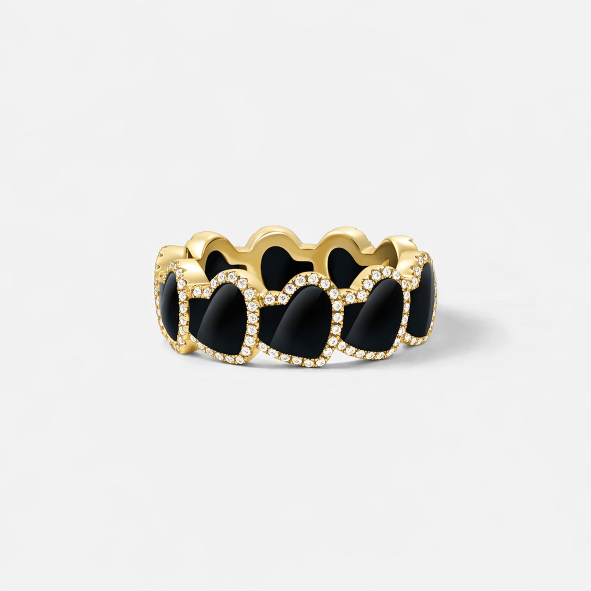 refined legacy collection / onyx heart halo ring K18YG – trunk JEWELRY