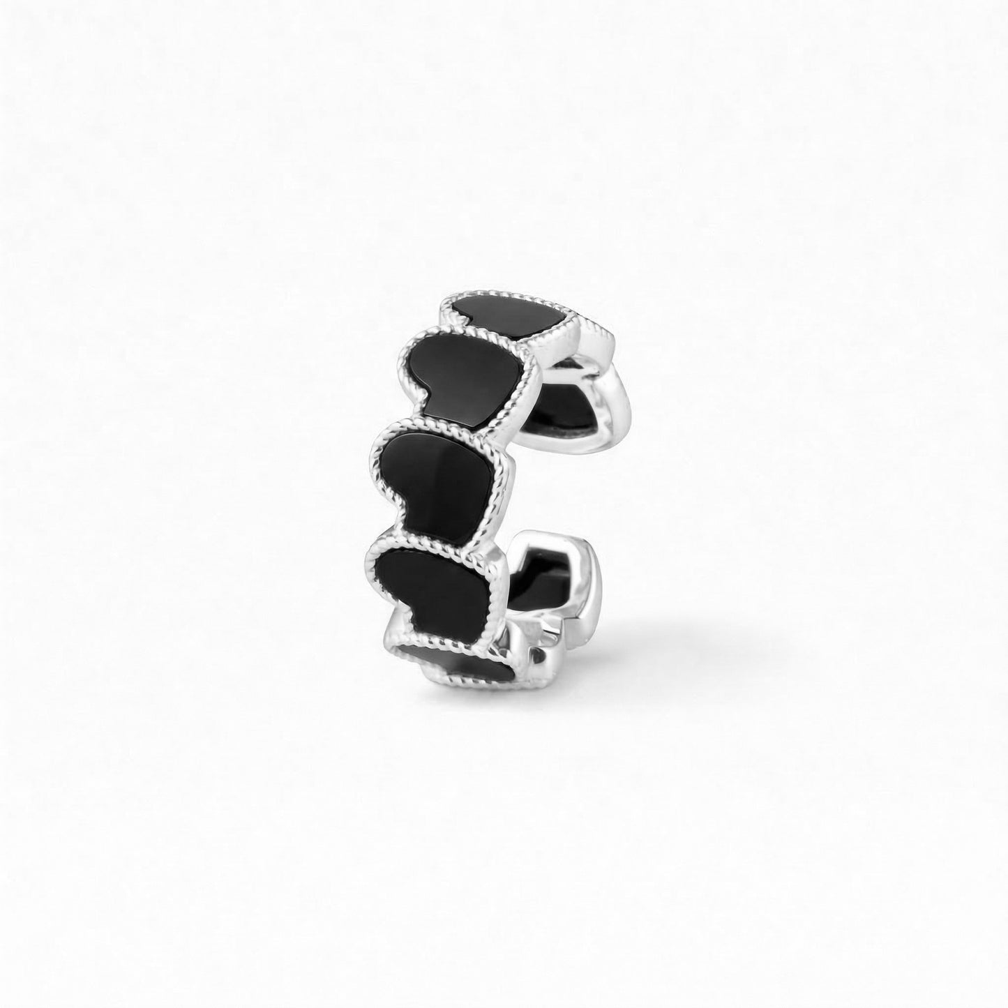 refined legacy collection / onyx rope heart earcuff K18WG