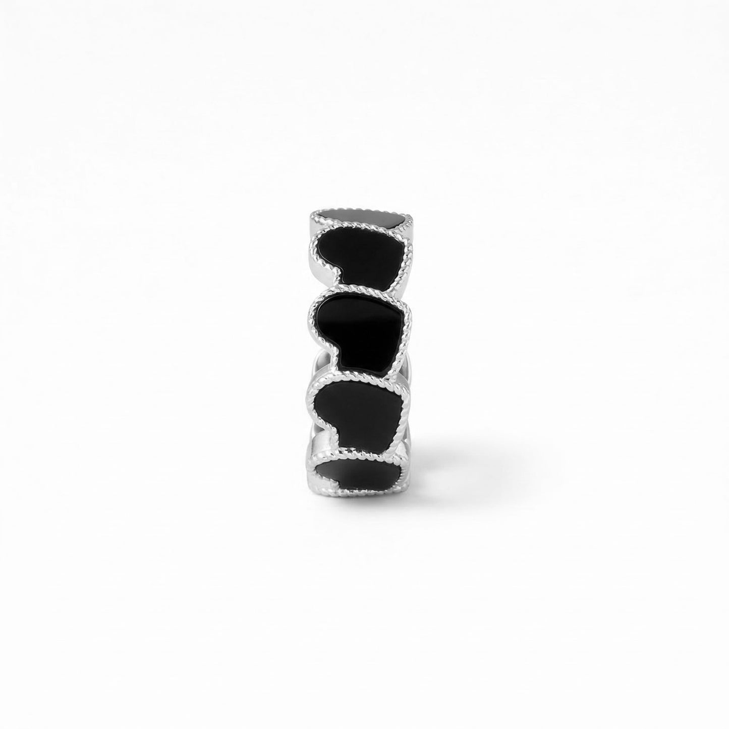 refined legacy collection / onyx rope heart earcuff K18WG