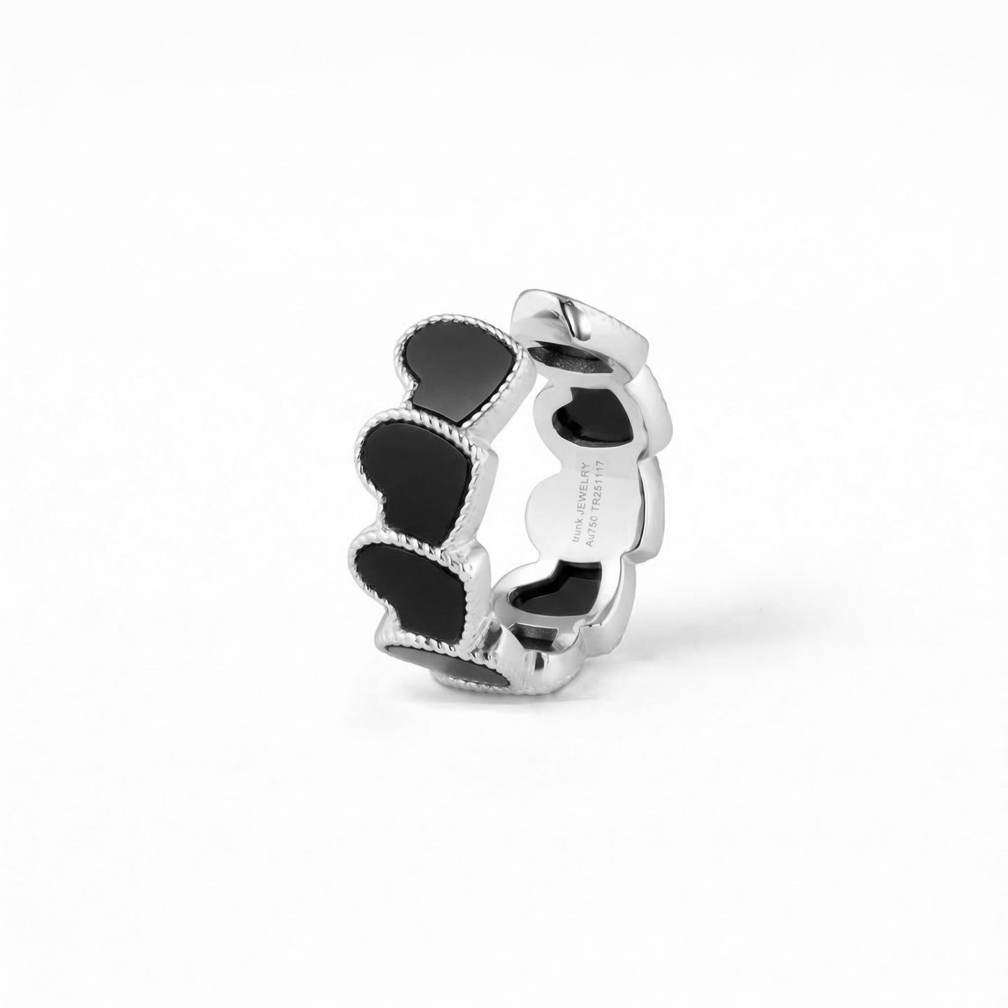 refined legacy collection / onyx rope heart earcuff K18WG