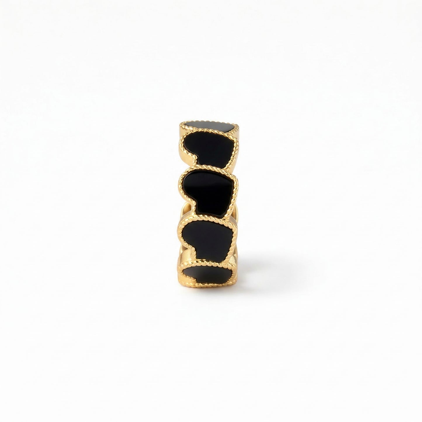 refined legacy collection / onyx inlay rope heart earcuff K18YG