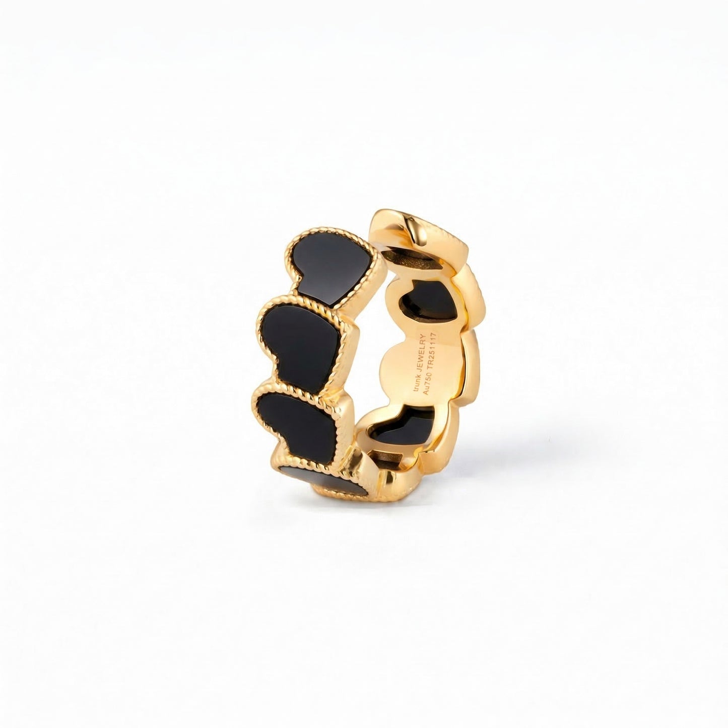 refined legacy collection / onyx inlay rope heart earcuff K18YG