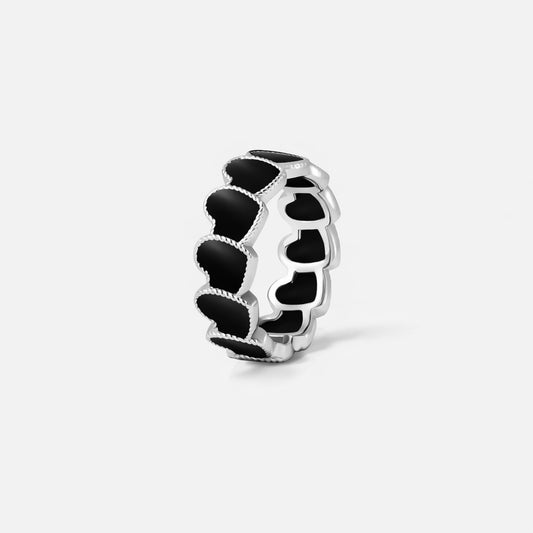 refined legacy collection / onyx inlay rope heart ring K18WG