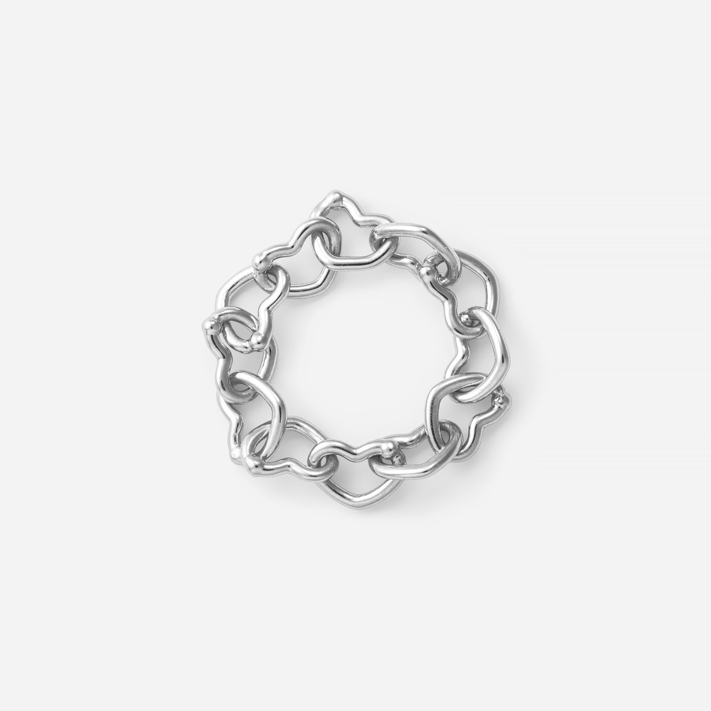 chain collection / raw heart chain ring Pt950