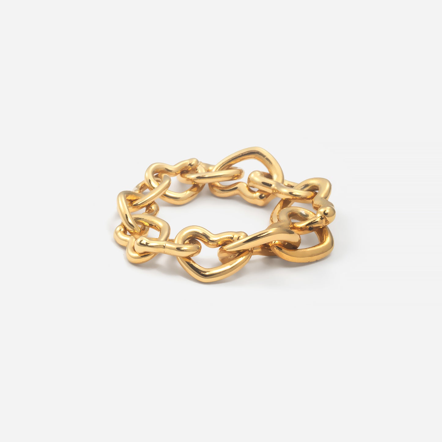 chain collection / raw heart chain ring K18YG