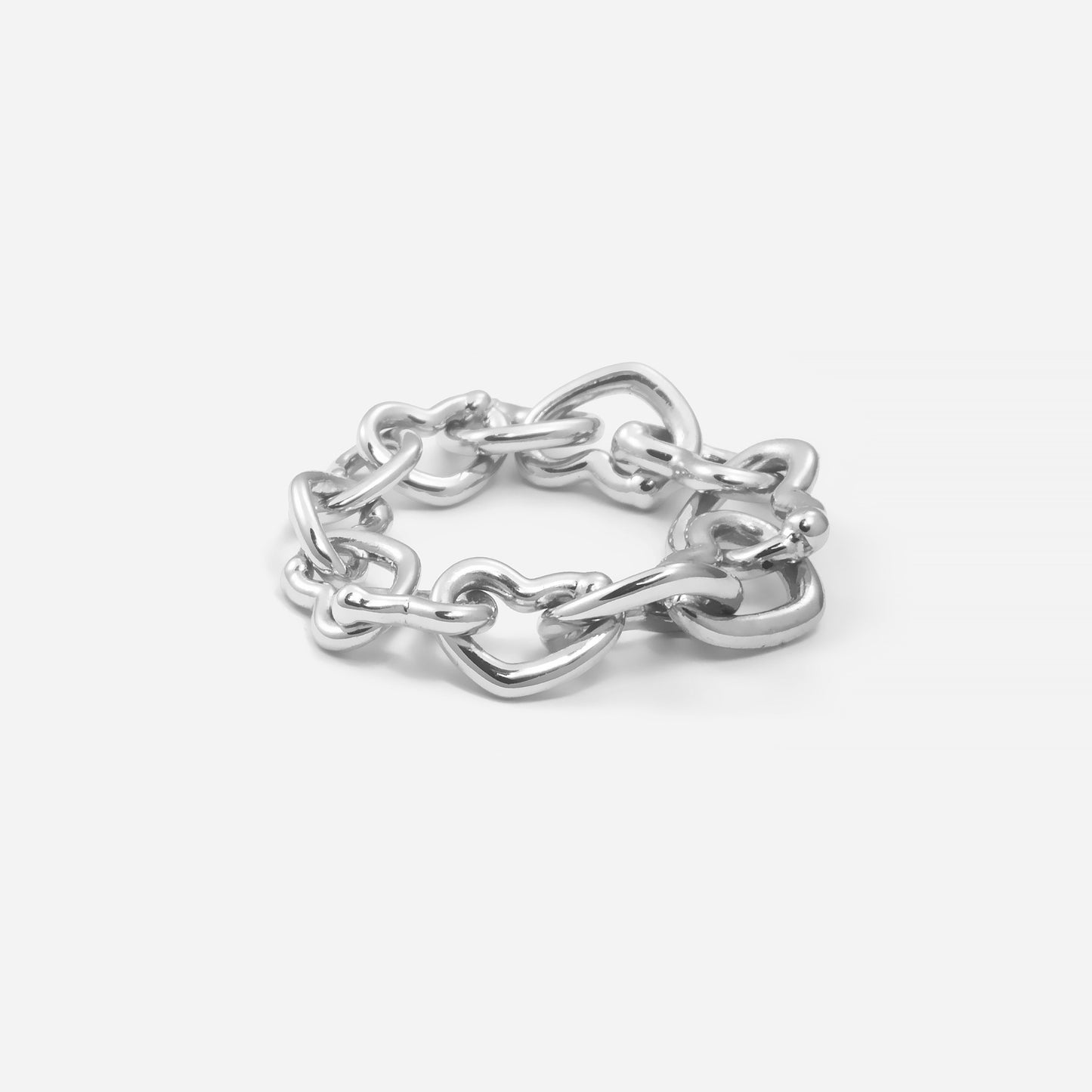 chain collection / raw heart chain ring Pt950