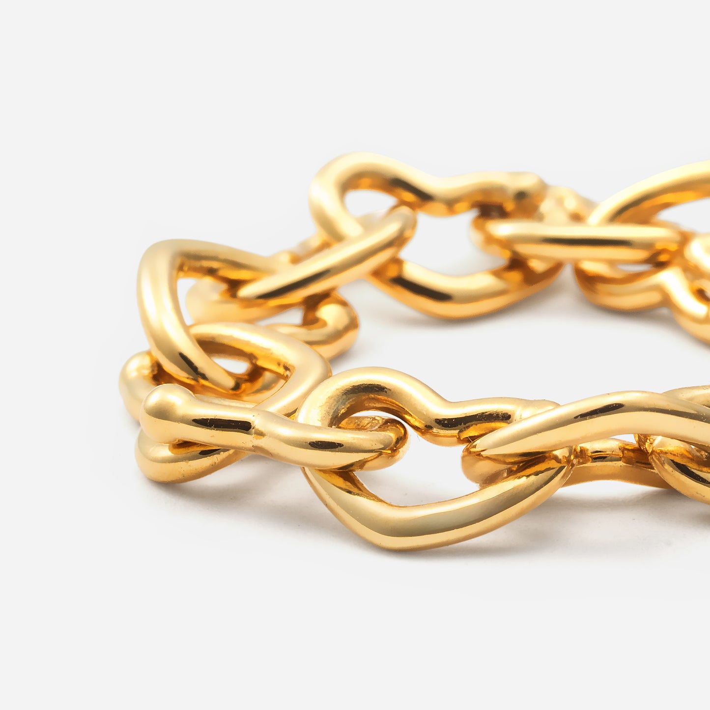 chain collection / raw heart chain ring K18YG