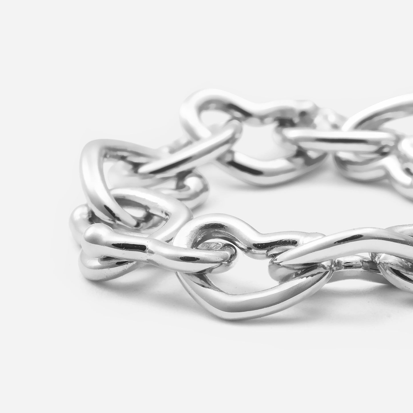 chain collection / raw heart chain ring Pt950