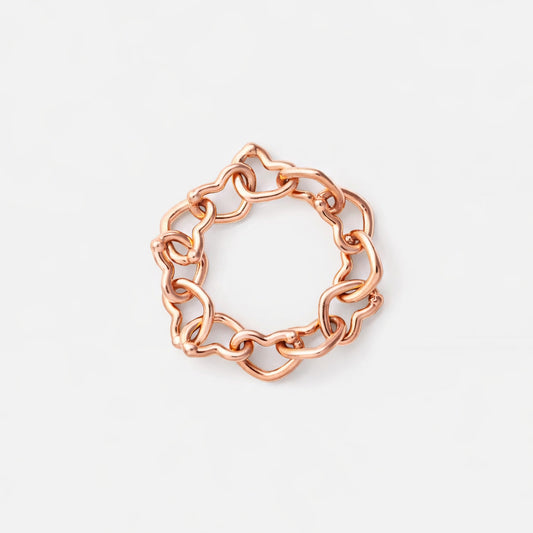 chain collection / raw heart chain ring K18PG