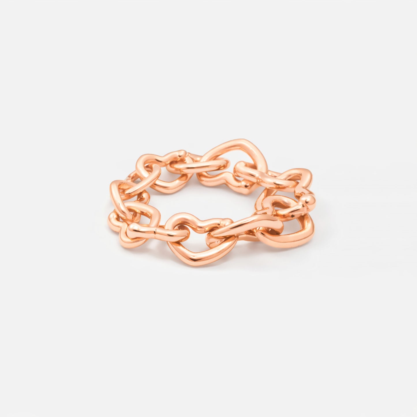 chain collection / raw heart chain ring K18PG