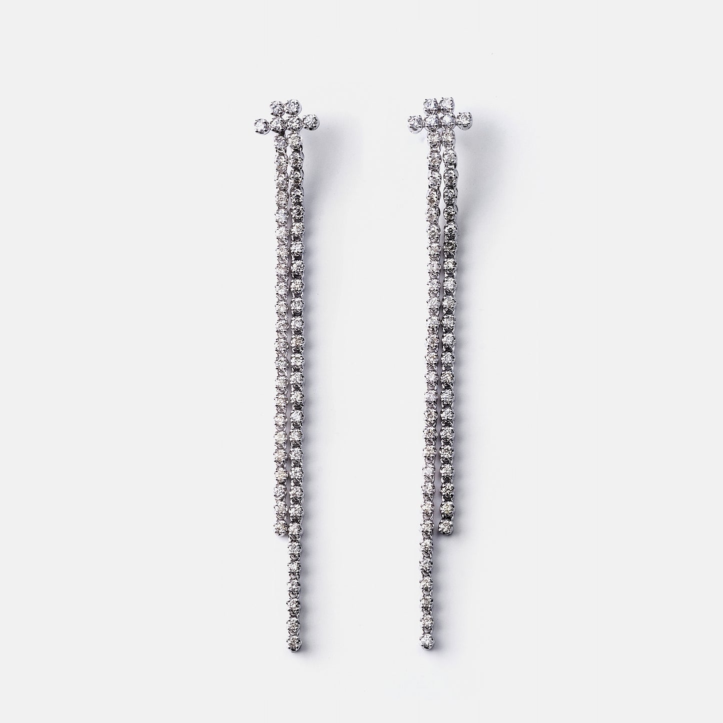 new basic collection / reconstructed diamond tennis bracelet earrings K18WG