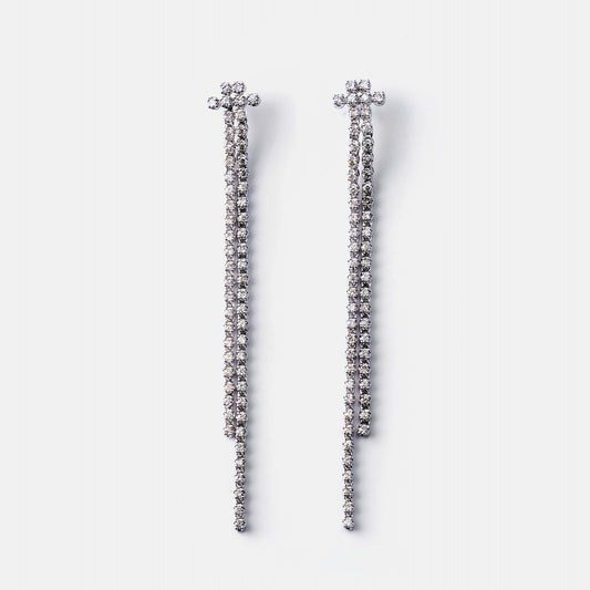 new basic collection / reconstructed diamond tennis bracelet earrings K18WG