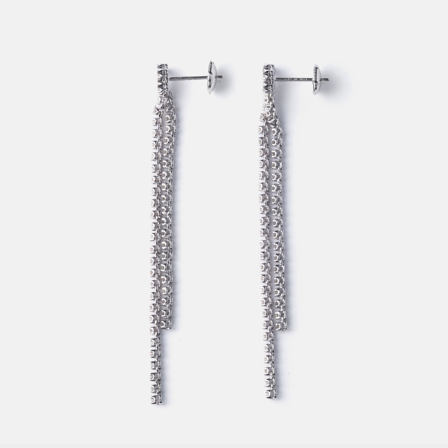 new basic collection / reconstructed diamond tennis bracelet earrings K18WG