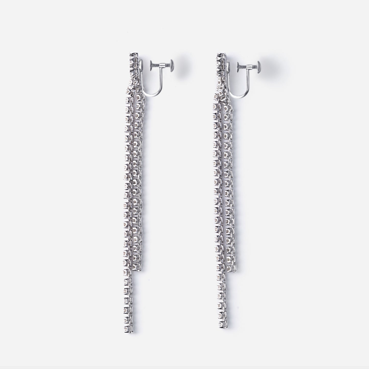 new basic collection / reconstructed diamond tennis bracelet earrings K18WG