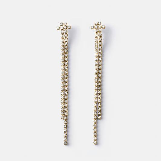 new basic collection / reconstructed diamond tennis bracelet earrings K18YG