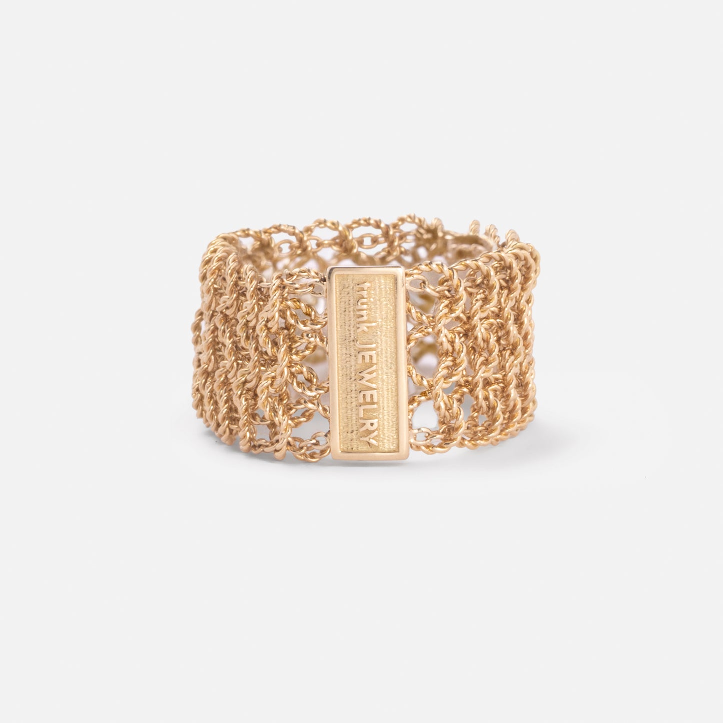 refined legacy collection / etruscan rope mesh chain ring