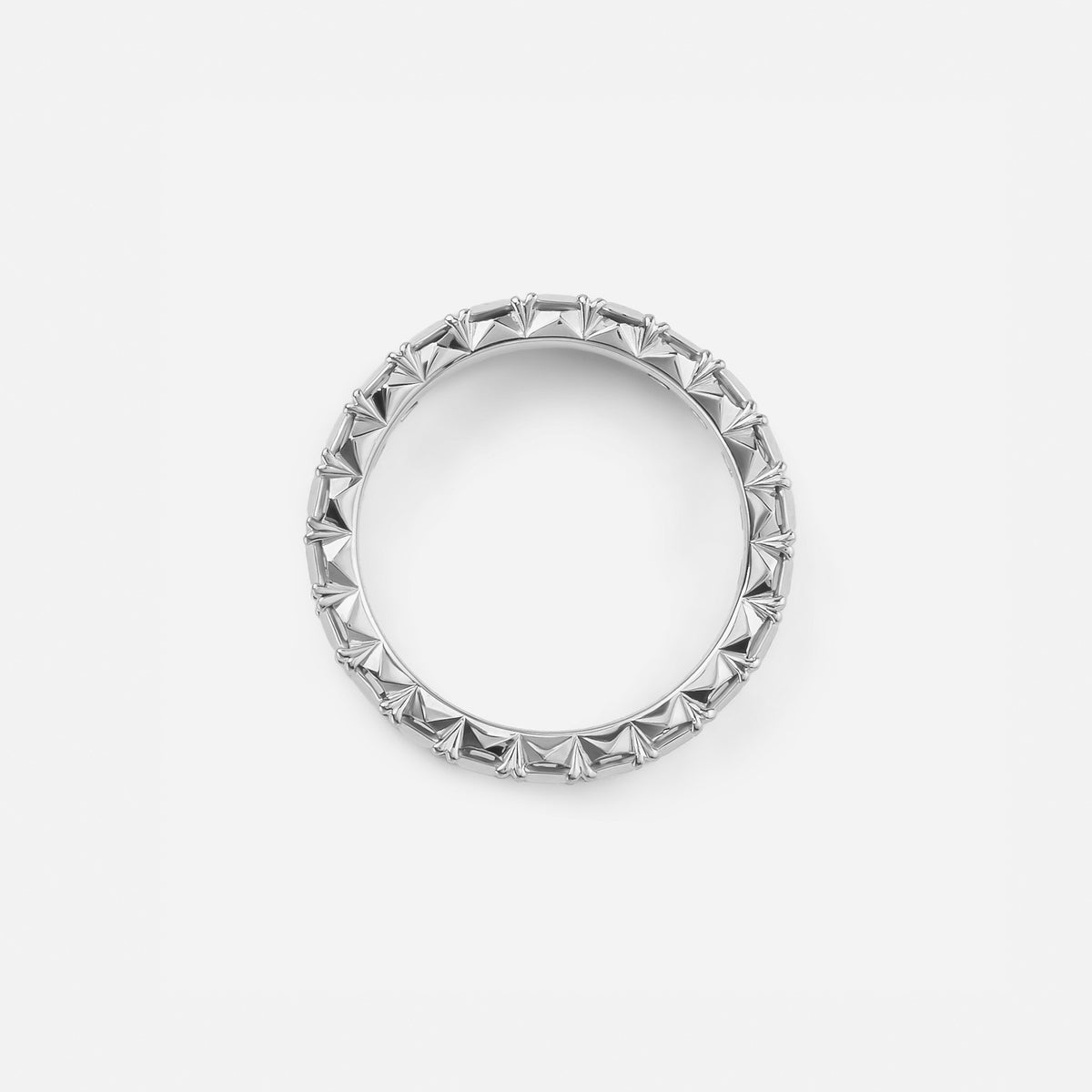 new basic collection / sculptural emerald cut eternity ring pt950