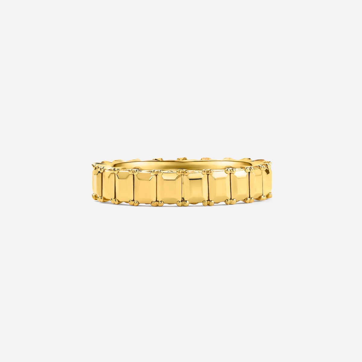 new basic collection / sculptural emerald cut eternity ring K18YG