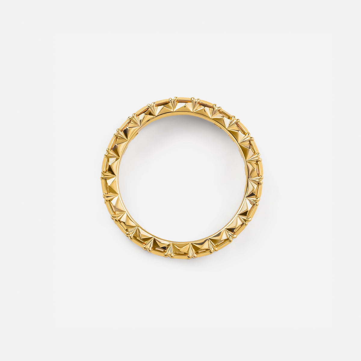 new basic collection / sculptural emerald cut eternity ring K18YG